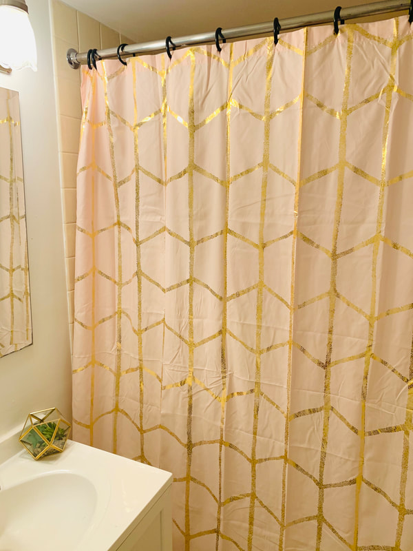 metallic shower curtain